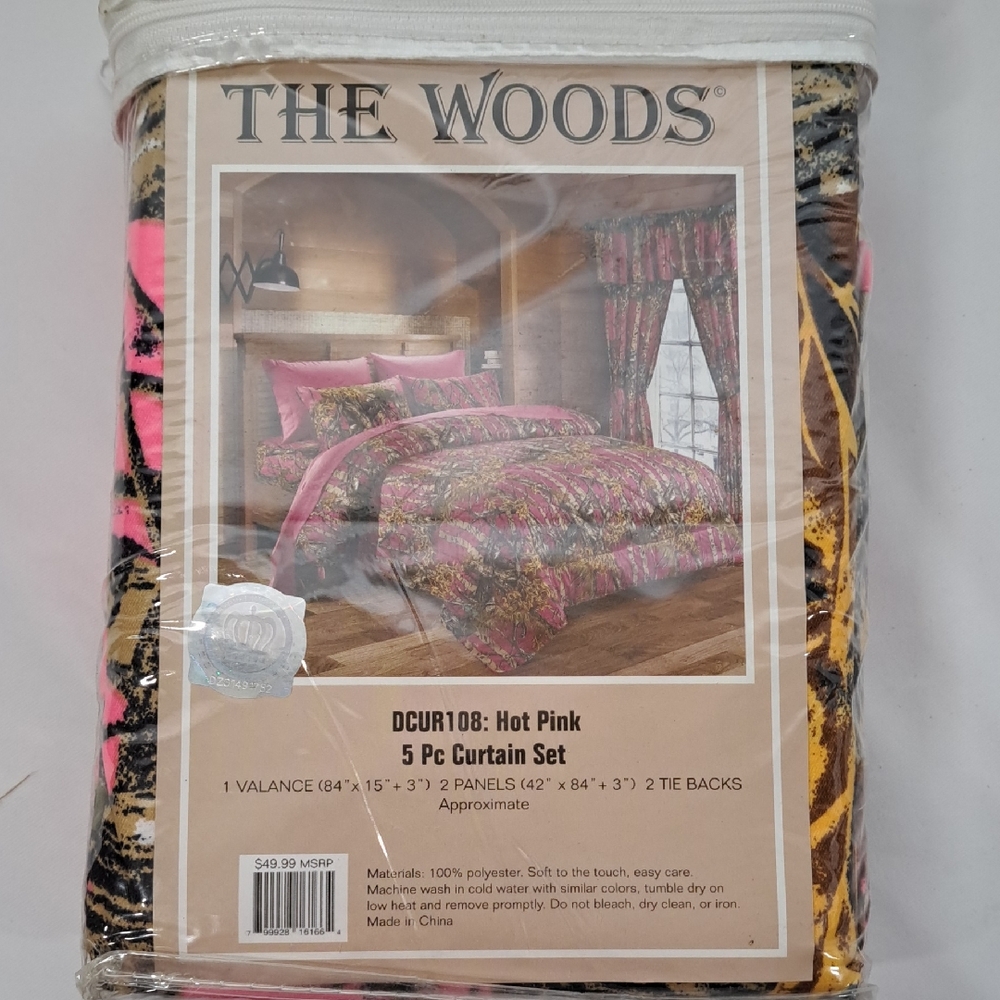 Hot Pink 5 Pc Curtain Set